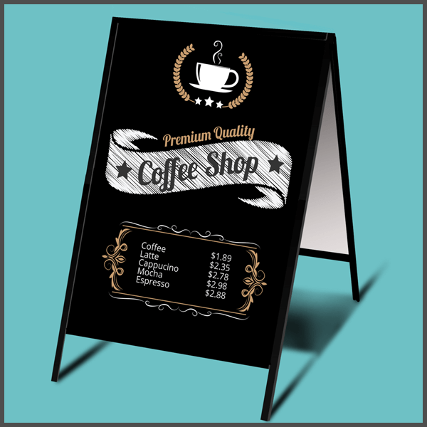 a frame metal sign printed for coffee shop in penfield ny