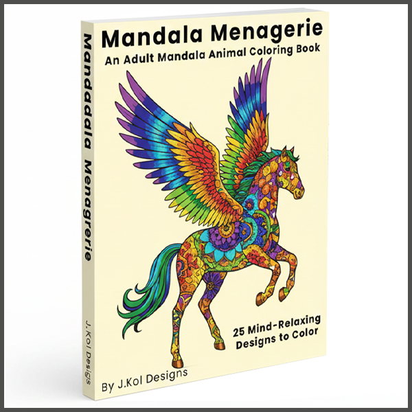 mandala-coloring-book designed and published by j.kol designs of rochester ny