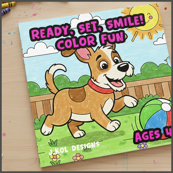 ready set smile childerns coloring book designed by j.kol designs of rochester ny