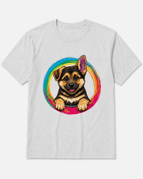 Cute German Shepherd puppy graphic t-shirt by J.Kol Designs